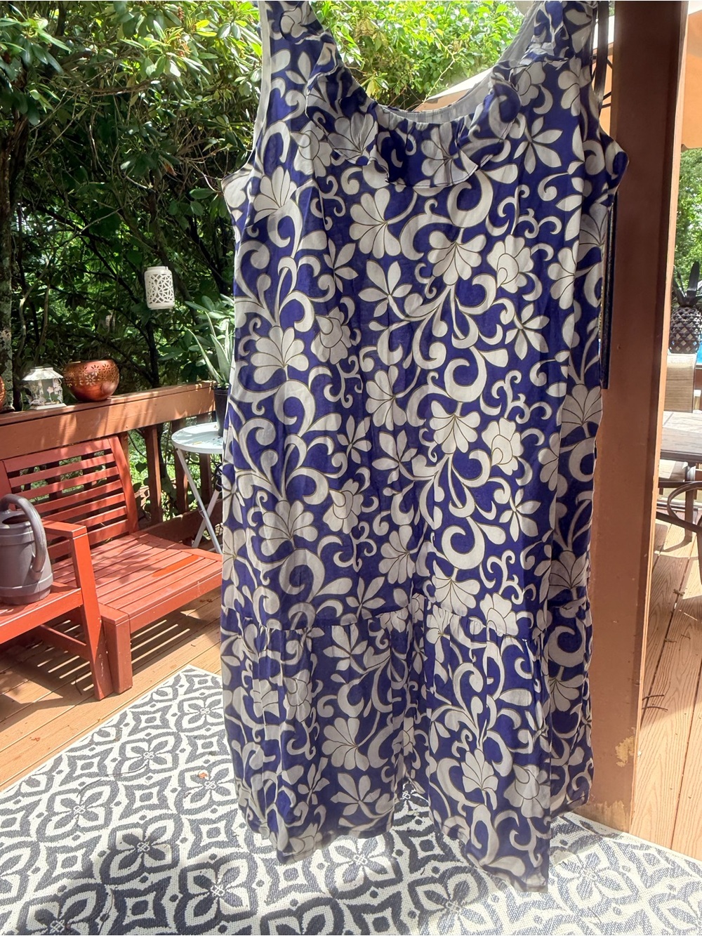 Boden Navy & White Floral Midi Dress - Picture 5 of 8